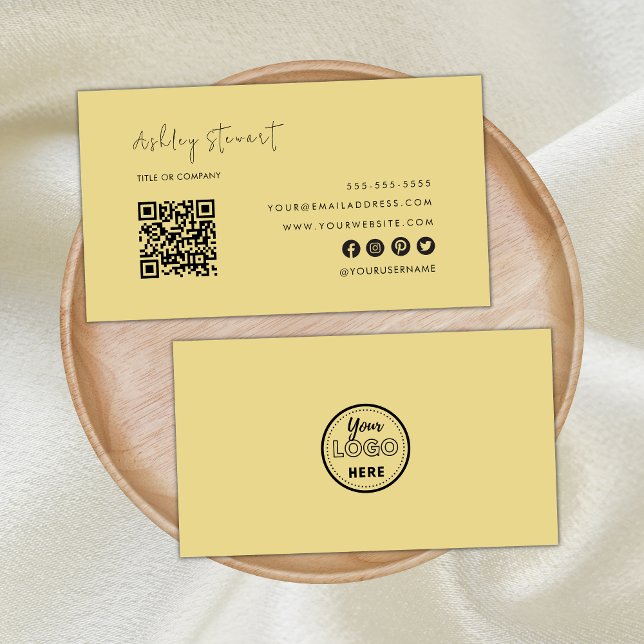 Professional Qr Code Logo Modern Trendy Groovy Business Card (Creator Uploaded)