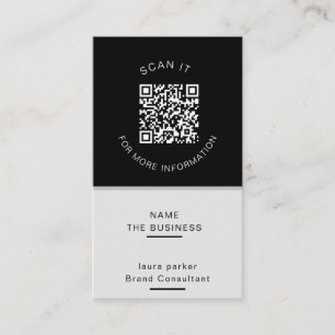 Professional QR Code Minimal Scannable Promotion Business Card
