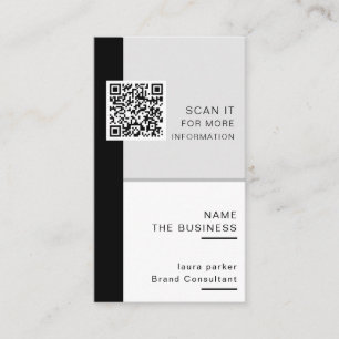 Professional QR Code Minimal Scannable Promotion Business Card