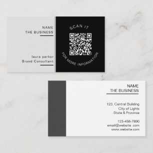 Professional QR Code Minimal Scannable Promotion Business Card