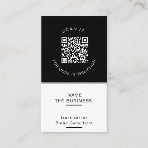 Professional QR Code Minimal Scannable Promotion  Business Card