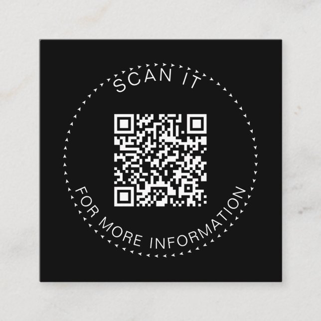 Professional QR Code Minimal Scannable Promotion  Square Business Card (Front)