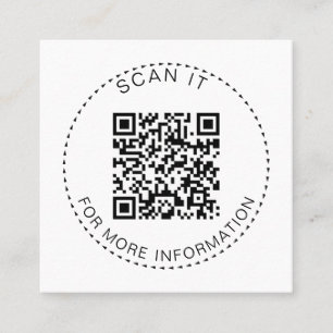 Professional QR Code Minimal Scannable Promotion Square Business Card