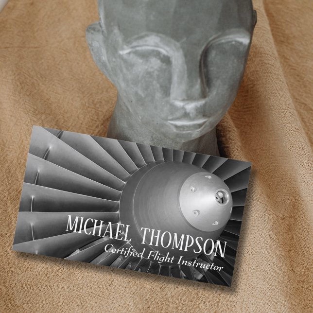 Professional QR Code Photo Grey Aviation Pilot Business Card (Creator Uploaded)