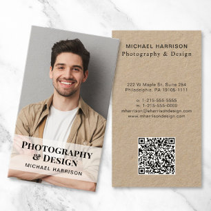 Professional QR Code Photo Kraft Paper Business Card