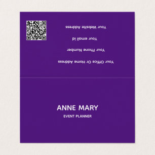 Professional QR Code Purple White Modern Colourful Business Card