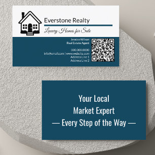 Professional QR Code Real Estate  Business Card