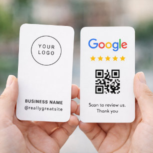 Professional QR code review card for small