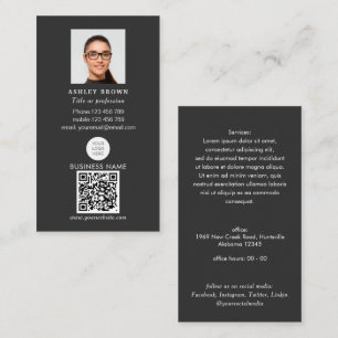 Professional QR code Simple Modern logo photo Business Card
