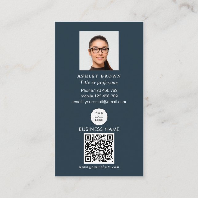 Professional QR code Simple real estate photo Busi Business Card (Front)