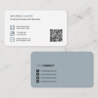 Professional QR code social media dusty blue Busin