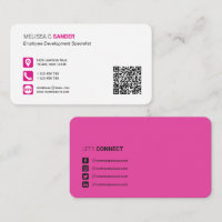 Professional QR code social media hot pink Busines