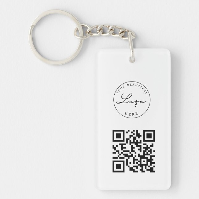 Professional QR Code Your Logo Custom Keychain (Front)