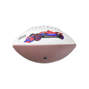 Professional racing car cartoon illustration american football