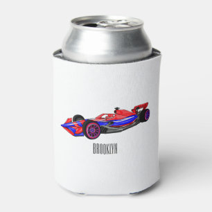 Professional racing car cartoon illustration can cooler