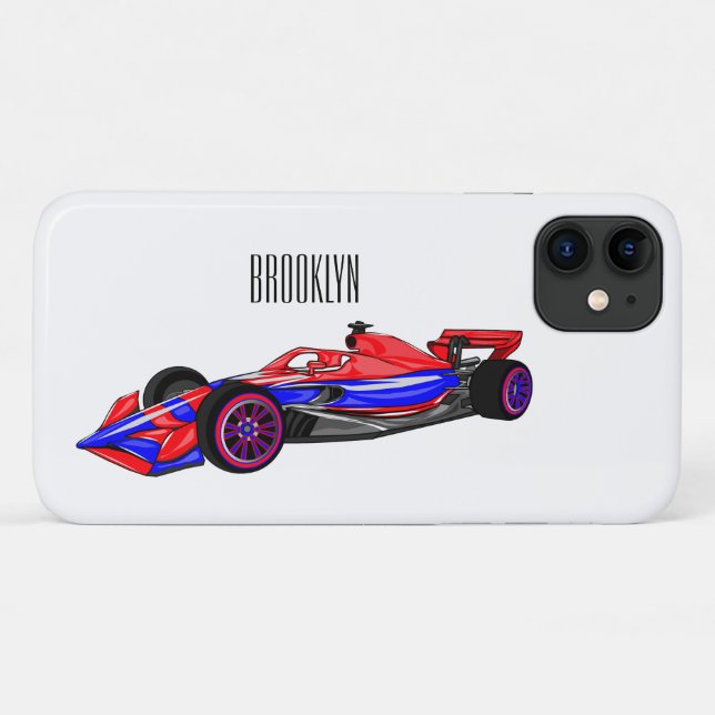 Professional racing car cartoon illustration Case-Mate iPhone case (Back (Horizontal))