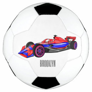 Professional racing car cartoon illustration football