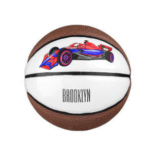 Professional racing car cartoon illustration mini basketball