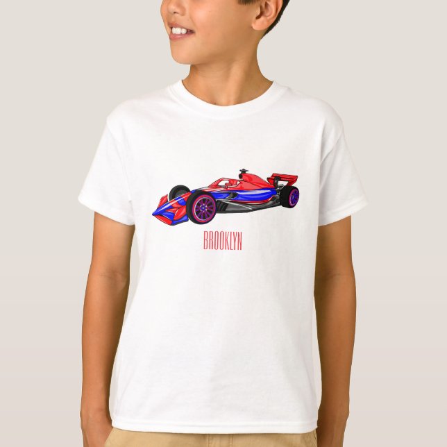 Professional racing car cartoon illustration T-Shirt (Front)