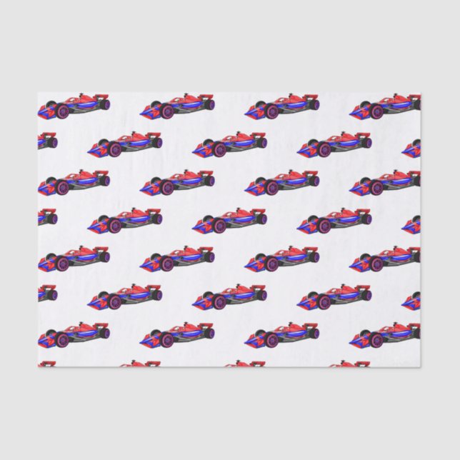 Professional racing car cartoon illustration tissue paper (Front)