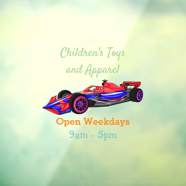 Professional racing car cartoon illustration window cling (Sheet 3)