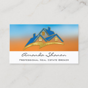 Professional Real Estate Agent Broker Home Logo Business Card