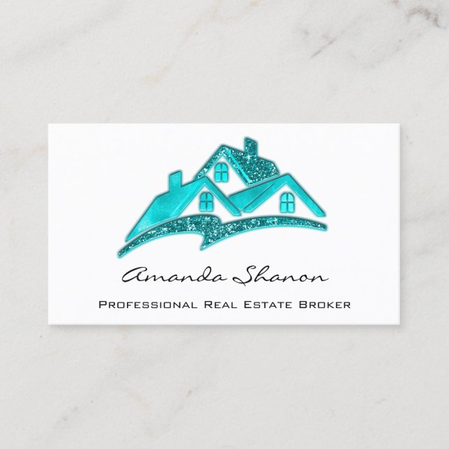 Professional Real Estate Agent Broker Home Ocean Business Card (Front)
