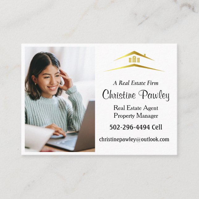 Professional Real Estate Agent Business Card (Front)