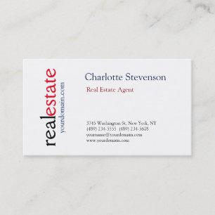 Professional Real Estate Agent Modern Plain Business Card