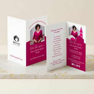 Professional Real Estate Agent Photo & Services Business Card