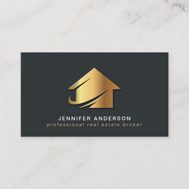 Professional Real Estate Broker Agent Business Card (Front)