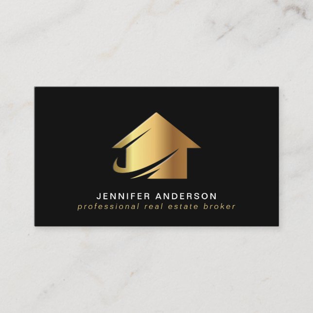 Professional Real Estate Broker Agent Business Card (Front)