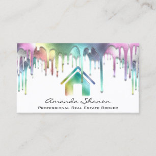 Professional Real Estate Broker Drips Holographic Business Card