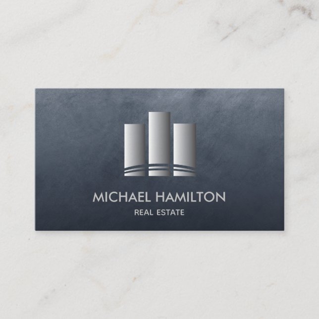 Professional real estate construction logo business card (Front)