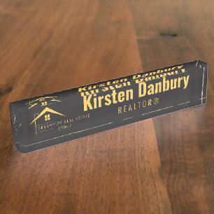 Professional Real Estate Custom Desk Name Plate