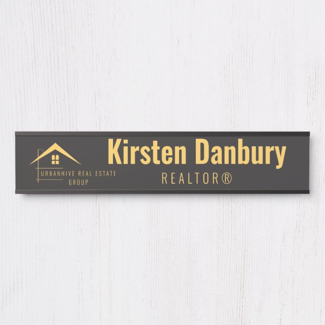Professional Real Estate Custom Office Name Plate (Front)