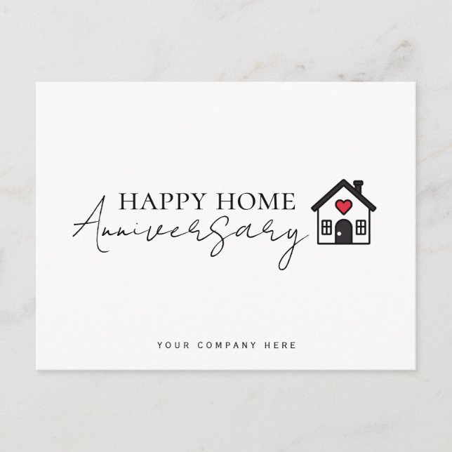Professional Real Estate Happy Home Anniversary   Postcard (Front)
