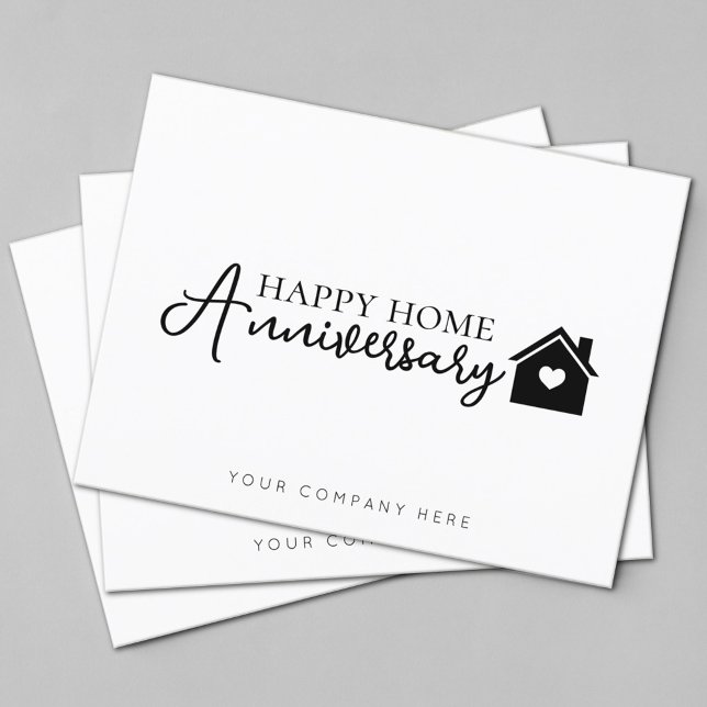 Professional Real Estate Happy Home Anniversary  Postcard (Happy Home Anniversary Real Estate Postcard)