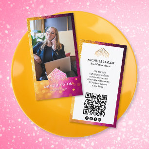 Professional Real Estate Logo Photo QR Code Business Card