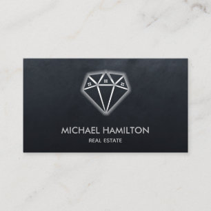 Professional real estate modern diamond house logo business card