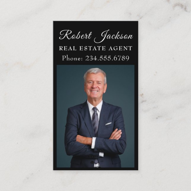 Professional Real Estate | Photo Layout  Business Business Card (Front)