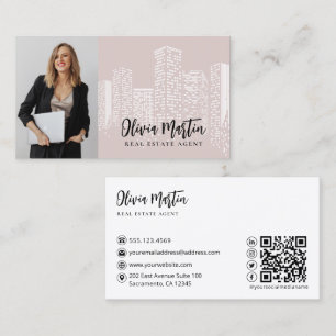 Professional Real Estate   Photo QR Code  Business Card