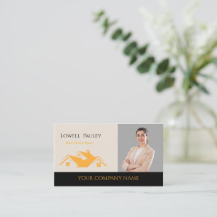 Professional Real Estate Promotional Realtor logo Business Card