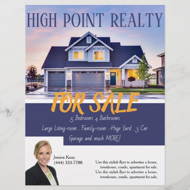 Professional Real Estate Realty Flyer For Sale (Front)