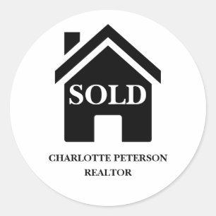 Professional Real Estate Sold Classic Round Sticker