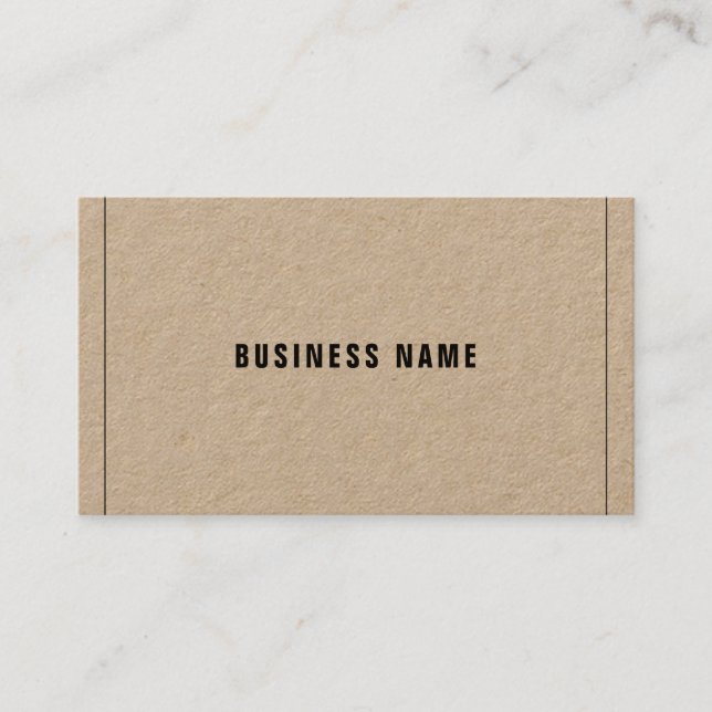 Professional Real Kraft Paper Modern Company Plain Business Card (Front)