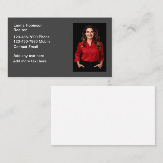 Professional Realtor Photo Business Cards (Front/Back)