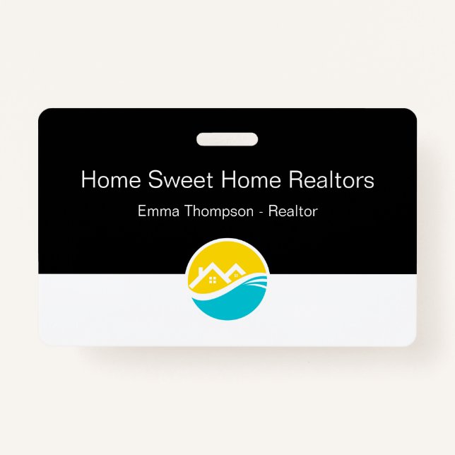 Professional Realtor Real Estate Staff Name Badges ID Badge (Front)