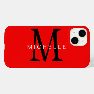 Professional Red Black Monogram Your Name Case-Mate iPhone 14 Case
