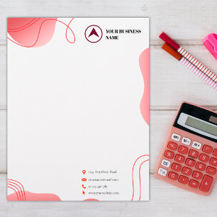 Professional red design, custom logo & business na letterhead